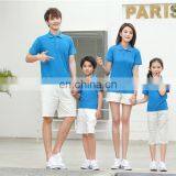Family Parent Child Outfit Custom Logo Solid Plain Color 200sgm Short Sleeve Women Men Kids Polo t Shirt thumbnail-3