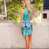 Mother and Daughter Knee-length Dress Family Look Green Printed Dress Mom and me Sundress (this Link for Girls,1-13years) thumbnail-2