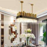 2020 Lamp Oval Shape Gold Metal Crystal Pendant Chandelier Light