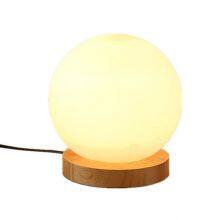 Wooden Glass LED Table Light For Bedroom Bedside Brightness Adjustable Eye Protected Reading Light US PLug Warm LED Desk Lamp thumbnail-4