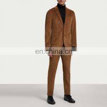 2021 Men New Double Breast Men Suit Formal Coat Pant Flannel Suits thumbnail-1