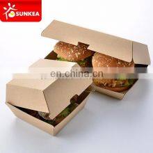 Custom Design Printed Cardboard Packing Kraft Paper Burger Box Food & Beverage Packaging Disposable UV Coating Varnishing Accept thumbnail-3