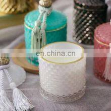 Wholesale Decorative Mongolian Yurt Shape Glass Jar Scented Candle Custom Aroma Soy Wax Crystal Candles thumbnail-5