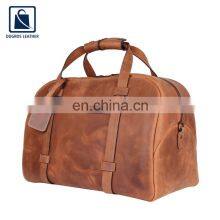 Crazy Horse Style Cotton Lining Material Unisex Genuine Leather Duffel Bag for Sale thumbnail-3