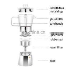 Heat Resistant Double-filtered Silver French Press Coffee Moka Espresso Coffee Pot Maker Coffee Maker thumbnail-5