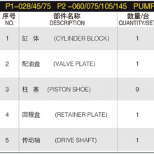 P1 P2 Series Hydraulic Pump Spare Parts P1-028/45/75 P2-060/075/105/145 Hydraulic Parts Pump Repair Kit for Park thumbnail-6