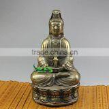 Bronze 10cm Sitting Guanyin Statue