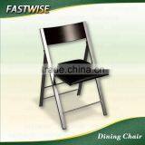 Black PVC Slim Cut Space Saving Design Dining Chair for Dining Room thumbnail-3