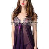Lace Splicing Dress With G-String thumbnail-4