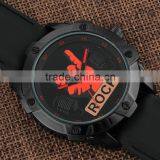 Fashion Rock and Roll Cool Big Case Silicone Man Watch Quartz Sport Rubber Watch thumbnail-3