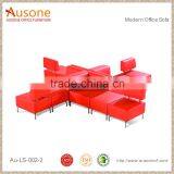 China Office Product Orange Leather Sectional Sofa thumbnail-3
