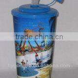Promotional 3D Lenticular Cup With Lid and Straw thumbnail-1