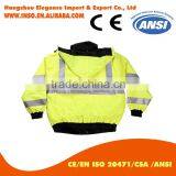 Safety Winter Jacket Fluorescent Hood Jacket Wholesale Waterproof Windproof Coat With Reflector thumbnail-3