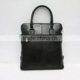Special Design Men's Black First Layer Lambskin Leather Multifunctional Zipper Briefcase thumbnail-5