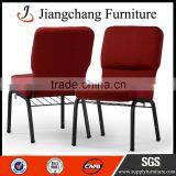 Red Fabric Iron Interlink Stackable Chair For Church JC-E200 thumbnail-1