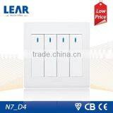 Hot Sale N7 Range 4 Gang Slim Light Switch