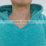 100% Cotton Terry Cloth Plain Color Super Absorbent Hooded Surf Poncho Beach Towel thumbnail-3