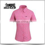 2015 High Quality Women Pink Checked Shirts Wholesales thumbnail-1