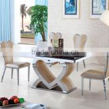 Newest Design Vogue Heart Shaped Stainless Steel Dining Table Set Used Restaurant Table And Chair