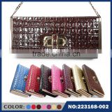 2015 new fashion lady crocodile messenger wallet