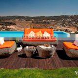 Synthetic Rattan Garden Sofa Set - P.E Rattan Sofa Furniture 1.2mm Thickness Alu Frame Power Coating Hand Woven thumbnail-1