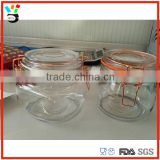 Kitchen & Bathroom Glassware Square Or Round Shape Clip Seal Glass Storage Jars