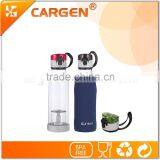 Portable Flip Lid Top Glass Tea Infuser Water Bottle thumbnail-3
