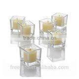 Cube Clear Glass Votive Candle Holder thumbnail-1