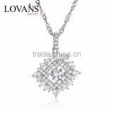 925 Sterling Silver Dancing Stone Pendant Necklace SPG912W