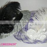 fashion flower skimmer feather hat. cloth hat