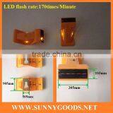 Two Reflectors Solar Flash Guardrail Delineator Yellow Solar Flashing Warning Light thumbnail-1