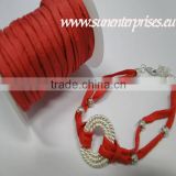 Silk habotai Cords - handyed silk cords -Aurora Pink