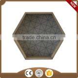 Gray Hexagon Wooden Tray thumbnail-1
