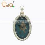 Classic Style Antique Oval Shape Unique Metal Wall Clock