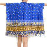 Vintage Retro HIPPIE BOHO Tie Dye Festival Music Beach Fringe Shirt Tunic Tent Kaftan Cover up Cardigan Plus Elephant Print thumbnail-5