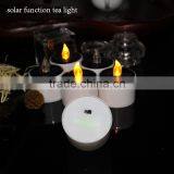 Solar Power Rechargeable LED Tealight Candle Flameless,Amber Yellow Light,Perfect Table Top Decoration For Home,Restaur thumbnail-3