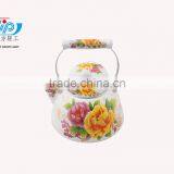 3L Good Quality Enamel Tea Kettle With Ceramic Handle Beautiful Decal thumbnail-1