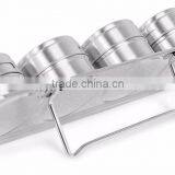 4 Pcs Stainless Steel Salt and Pepper Cruet Condiment Holder Magnetic Spice Set thumbnail-5