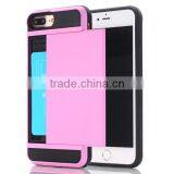 Slide Cover Card Slot Phone Case TPU + PC Material Phone Hull for IPhone7 7plus thumbnail-1