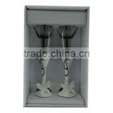 Resin Butterfly Decorative Champagne Toasting Flutes thumbnail-2