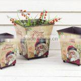 Small Decorative Flower Pots,snowman Flower Pot, Metal Flower Pot for Home Decor thumbnail-1