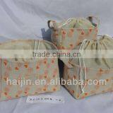 Set of 3 Fashion and Beautiful Canvas Storage Basket With Lining thumbnail-1