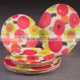 Colorful Decal Design Burst Sells Bamboo Fiber Dinnerware Sets