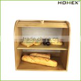 Bamboo food storage box/ bread box Homex-BSCI