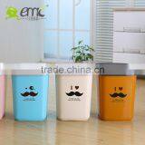 Emc Plastic Trash Waste Bins, 18L Square Shape Plastic Trash Bins thumbnail-2