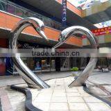 Stainless Steel Love Mirror Finishing Garden Swans Statues for Sale thumbnail-2