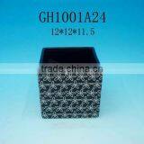New Design Square Black Ceramic Flower Pot