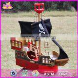 2017 Top Fashion Children Imagine Shark Bite Pirate Ship Wooden Toy Pirate Ship & Pirate Play Set W03B060-S thumbnail-4