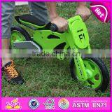 Green Motor Style Kids Wooden Balance Bike With CE Approval,Cheap Balance Children Wooden Balance Bike W16C069 thumbnail-5