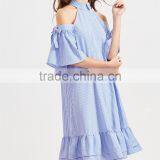 Guangzhou Clothing OEM Tie Sleeve Ruffle Hem Dress Pictures Of Latest Fashion Styles thumbnail-2